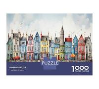 Jigsaw Puzzle 1000 Pieces Colorful Townhouses with Unique Architecture Puzzles for Adults Toy Wall Decor Hand Speed Race Deal As Gifts for The Whole Family 70x50cm/1000pcs