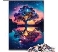 Jigsaw Puzzle 1000 Pieces Colorful Tree of Life Made of Wood, Interactive Family Game, Suitable for Ages 14+ 50x75cm Brain Teaser Game for Teenagers, Perfect