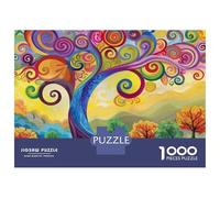 Jigsaw Puzzle 1000 Pieces Colorful Tree Wall Art Adult Jigsaw Puzzle Brain Teaser Game Staycation Kill Time Deal As Gifts for The Whole Family 38x26cm/1000pcs