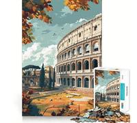 Jigsaw Puzzle 1000 Pieces Colosseum Autumn View Precise Cut Art Cognitive Fun Play Leisure Time Fun Xmas Scene Art (38x26cm)