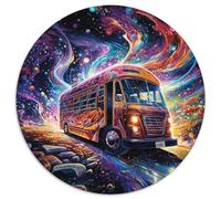 Jigsaw Puzzle 1000 Pieces Colour Art Bus Cardboard Jigsaw Puzzles Impossible Educational Home Decoration Games & Gifts (67.5x67.5cm)