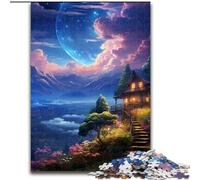 Jigsaw Puzzle 1000 Pieces Colourful Alien Scenery Made of Wood, Unique DIY Home Decor Gift Idea 50x75cm for Teenager & Families, Perfect DIY Decor & Brain-Teasing Challenge