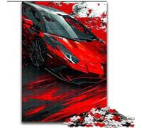 Jigsaw Puzzle 1000 Pieces Colourful Classic Sports Cars Made of Wood, High-Difficulty Brain Teaser for Teenagers 50x75cm An for Christmas Or Birthdays