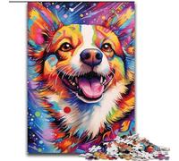 Jigsaw Puzzle 1000 Pieces Colourful Corgi Animals Puzzle Creative Family Game & Home Decor, for Teenagers (size : 26x38cm)