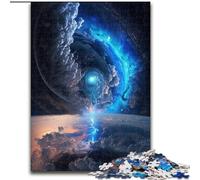 Jigsaw Puzzle 1000 Pieces Colourful Fantasy Cosmic Black Hole Made of Wood, Interactive Family Game, Suitable for Ages 14+ 50x75cm Brain Teaser Game for Teenagers, Perfect
