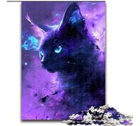 Jigsaw Puzzle 1000 Pieces Colourful Space Cats Made of Wood, Idea, Humorous Artwork, Detailed Artwork 50x75cm for Birthday Holiday Christmas