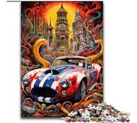 Jigsaw Puzzle 1000 Pieces Cool Colourful Sports Cars Made of Wood, Making It A Great Gift for Family Fun 50x75cm Artwork Decor Intelligence Toy for Family Indoor Games