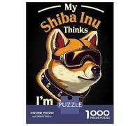 Jigsaw Puzzle 1000 Pieces Cool Cyber Dog Shiba Inu Jigsaws for Adults Brain Teaser Game Improve Memory Deal As Gifts for The Whole Family 70x50cm/1000pcs