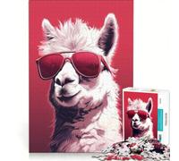 Jigsaw Puzzle 1000 Pieces Cool Llama With Sunglasses, Brain Teaser Game, Difficult Challenge, Gifts for Friends And Family 50x75cm