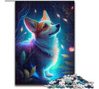 Jigsaw Puzzle 1000 Pieces Corgi Dog Made of Wood, Fun Activity for at Home 50x75cm Brain Teaser Game for Teenagers, Perfect