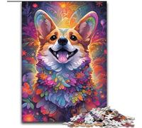 Jigsaw Puzzle 1000 Pieces Corgi Dog Made of Wood, High-Difficulty Brain Teaser for Teenagers 50x75cm An for Christmas Or Birthdays