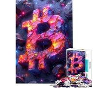 Jigsaw Puzzle 1000 Pieces Cosmic Bitcoin Logo Jigsaws for Adults Relax Games Analysis And Logic Deal As Gifts for The Whole Family (Size 50x75cm)