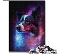 Jigsaw Puzzle 1000 Pieces Cosmic Border Collie Made of Wood, High-Difficulty Brain Teaser for Teenagers 50x75cm An for Christmas Or Birthdays