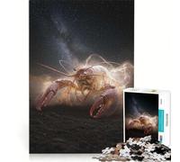 Jigsaw Puzzle 1000 Pieces Cosmic Lobster on Dark Ground, Brain Teaser Game, Difficult Challenge, Gifts for Friends And Family 38x52cm
