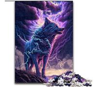 Jigsaw Puzzle 1000 Pieces Cosmic Nebula Wolf Puzzle Made of cardboard,Brain Teaser Game, Interactive Family Game, Suitable for Ages 并不想+ 1000pcs(26x38cm)
