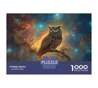 Jigsaw Puzzle 1000 Pieces Cosmic Owl Art Print Adult Jigsaw Puzzle Brain Teaser Game Staycation Kill Time Deal As Gifts for The Whole Family 70x50cm/1000pcs