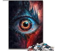 Jigsaw Puzzle 1000 Pieces Cosmic Red Eye Made of Wood, Unique DIY Home Decor Gift Idea 50x75cm for Teenager & Families, Perfect DIY Decor & Brain-Teasing Challenge