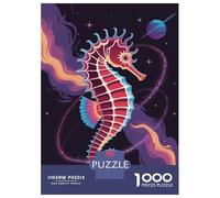 Jigsaw Puzzle 1000 Pieces Cosmic Seahorse Illustration Puzzles for Adults Toy Wall Decor Hand Speed Race Deal As Gifts for The Whole Family 52x38cm/1000pcs