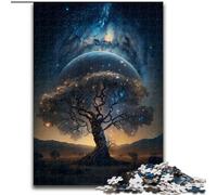 Jigsaw Puzzle 1000 Pieces Cosmic Tree of Life Made of Wood, High-Difficulty Brain Teaser for Teenagers 50x75cm An for Christmas Or Birthdays