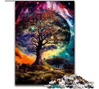 Jigsaw Puzzle 1000 Pieces Cosmic Tree of Life Made of Wood, Interactive Family Game, Suitable for Ages 14+ 50x75cm Brain Teaser Game for Teenagers, Perfect