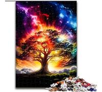 Jigsaw Puzzle 1000 Pieces Cosmic Tree of Life Made of Wood, Interactive Family Game, Suitable for Ages 14+ 50x75cm Brain Teaser Game for Teenagers, Perfect