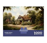 Jigsaw Puzzle 1000 Pieces Cottage in The Woods-2 Adult Jigsaw Puzzle Brain Teaser Game Staycation Kill Time Deal As Gifts for The Whole Family 38x26cm/1000pcs