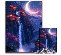 Jigsaw Puzzle 1000 Pieces Crescent Moon Nightscape Challenging Puzzles Interactive Family Game DIY Home Decor Brain Challenge Gift 1000 PCS(75x50cm)