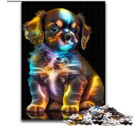 Jigsaw Puzzle 1000 Pieces Cute Cosmic Puppy Made of Wood, High-Difficulty Brain Teaser for Teenagers 50x75cm An for Christmas Or Birthdays