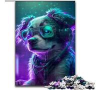 Jigsaw Puzzle 1000 Pieces Cute Dog Made of Wood, High-Difficulty Brain Teaser for Teenagers 50x75cm An for Christmas Or Birthdays