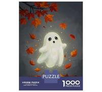 Jigsaw Puzzle 1000 Pieces Cute Ghost in Autumn Leaves Puzzles for Adults Toy Wall Decor Hand Speed Race Deal As Gifts for The Whole Family 38x26cm/1000pcs