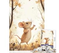 Jigsaw Puzzle 1000 Pieces Cute Mouse in Autumn Jigsaw Puzzles for Adults Hand Speed Race Difficult And Challenge for Is Ideal As A Gifts (38x52cm)