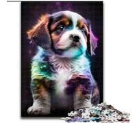 Jigsaw Puzzle 1000 Pieces Cute Universe Puppy Made of Wood, Idea, Humorous Artwork, Detailed Artwork 50x75cm for Birthday Holiday Christmas