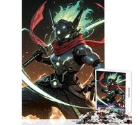 Jigsaw Puzzle 1000 Pieces Cyberpunk Ninja Warrior with Sword Jigsaw Puzzles for Adults Hand Speed Race Difficult And Challenge for Is Ideal As A Gifts (38x52cm)