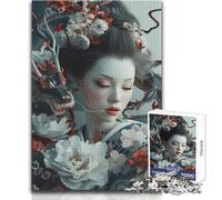 Jigsaw Puzzle 1000 Pieces D Geisha Dragon Toy Intellectual Game Learning Educational Secret Santa Gifts Size 38x26cm