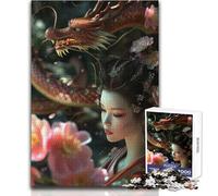 Jigsaw Puzzle 1000 Pieces D Geisha Dragon Toy Intellectual Game Learning Educational Secret Santa Gifts Size 38x52cm