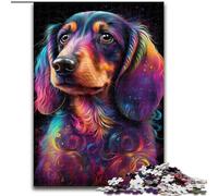 Jigsaw Puzzle 1000 Pieces Dachshund Made of Wood, Unique DIY Home Decor Gift Idea 50x75cm for Teenager & Families, Perfect DIY Decor & Brain-Teasing Challenge