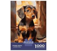 Jigsaw Puzzle 1000 Pieces Dachshund Puppy Jigsaws for Adults Brain Teaser Game Improve Memory Deal As Gifts for The Whole Family 38x26cm/1000pcs