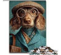 Jigsaw Puzzle 1000 Pieces Dachshunds in The Workplace Puzzles for Adults 26X38CM Perfect Home Or Office Decor, Ideal