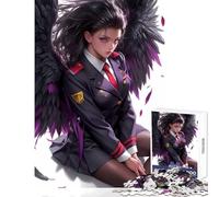 Jigsaw Puzzle 1000 Pieces Dark Angel Officer Gaming Home Decoration Toys Great Gift Educational Games with Matching Poster And Trivia Sheet Size 38x26cm