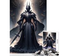 Jigsaw Puzzle 1000 Pieces Dark Knight in Armor Jigsaw Puzzles for Adults Hand Speed Race Difficult And Challenge for Is Ideal As A Gifts (38x26cm)