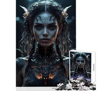 Jigsaw Puzzle 1000 Pieces Dark Mystery Evil Woman Jigsaw Puzzles for Adults Hand Speed Race Difficult And Challenge for Is Ideal As A Gifts (50x75cm)