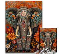 Jigsaw Puzzle 1000 Pieces Dead Elephant Wooden Jigsaw Puzzles Challenging Brain Teaser for Teenagers, Family Game Night Fun 50X75CM