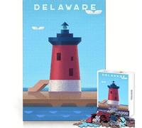 Jigsaw Puzzle 1000 Pieces Delaware Tight Fit Play Creative Brain Game Chill Play Time Xmas Scene Art (50x75cm)