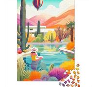 Jigsaw Puzzle 1000 Pieces Desert Pool Retreat Jigsaw 38x26cm/1000pcs Gift For Kids Challenging Creative Family Game DIY Cardboard