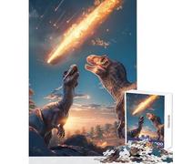 Jigsaw Puzzle 1000 Pieces Dinosaurs Looking Up at A Meteor Jigsaw for Teenagers Hand Speed Race for Birthday, Chrismas Unique Birthday And Gifts (50x75cm)