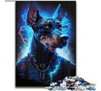 Jigsaw Puzzle 1000 Pieces Doberman Pinscher Made of Wood, Idea, Humorous Artwork, Detailed Artwork 50x75cm for Birthday Holiday Christmas
