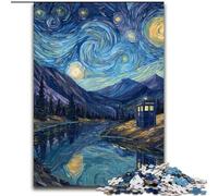 Jigsaw Puzzle 1000 Pieces Door Under The Night Sky Made of cardboard, Fun Activity for at Home size 38x26CM Brain Teaser Game for Teenagers, Perfect