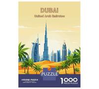 Jigsaw Puzzle 1000 Pieces Dubai, United Arab Emirates Illustration Jigsaws for Adults Brain Teaser Game Improve Memory Deal As Gifts for The Whole Family 70x50cm/1000pcs