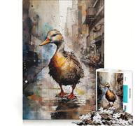 Jigsaw Puzzle 1000 Pieces Duck in The City, Impossible Game, Fun Activities at Home, Artists' Collection, Fine Arts 38x52cm