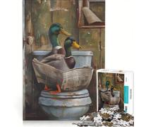 Jigsaw Puzzle 1000 Pieces Ducks Sitting on The Toilet, Impossible Game, Fun Activities at Home, Artists' Collection, Fine Arts 50x75cm